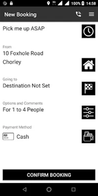 Coopers Taxis android App screenshot 2